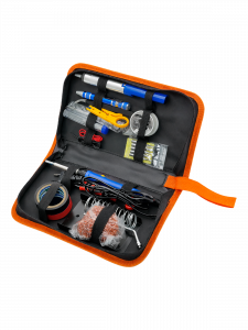 Паяльник электрический с терморегулятором, набор с индикаторной отверткой 30 в 1 Помощник PM-INP27